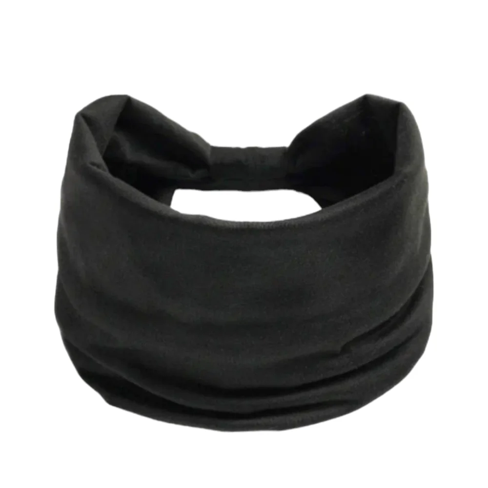 Black Boho Headband Women Hairband Boheme Sporty Wide Yoga Band Y2K Retro